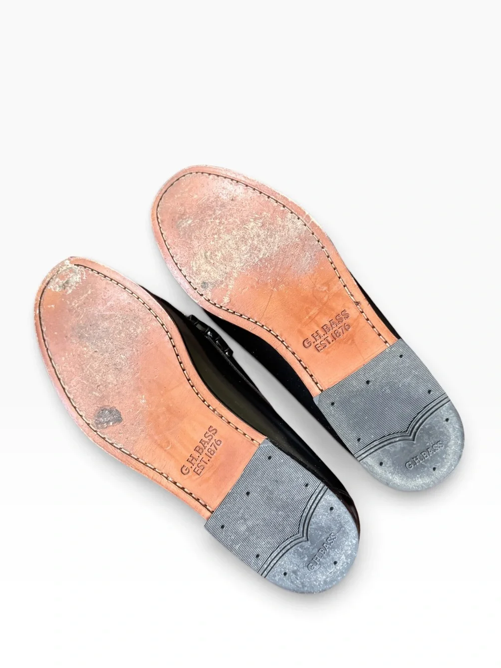 G.H. Bass Weejuns Black Patent Leather Horsebit Loafers